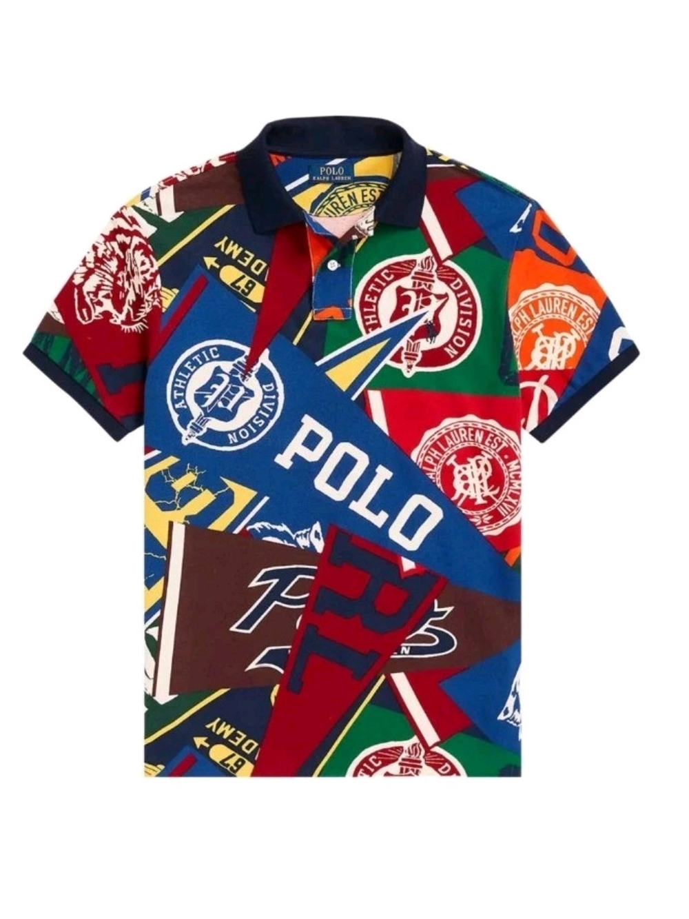 Polo Ralph Lauren Men's Multicolor Graphic Print "Prep Rally" Polo Shirt XL